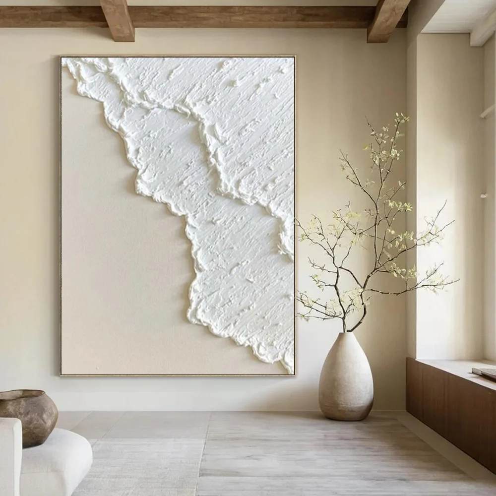Format Hand-painted Living White Office Abstract Canvas Artwork 3EJKP